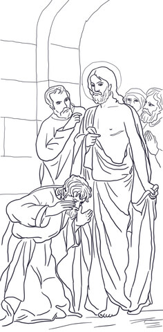 Jesus Appears To Thomas  Coloring Page